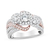 Thumbnail Image 1 of Round-Cut Diamond Three-Stone Engagement Ring 1 ct tw 10K Two-Tone Gold