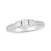 Thumbnail Image 1 of Princess-Cut Diamond Three-Stone Engagement Ring 1/2 ct tw 14K White Gold