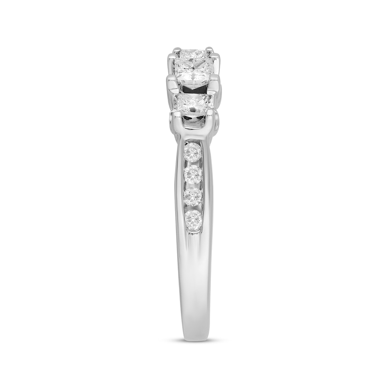 Main Image 2 of Princess-Cut Diamond Three-Stone Engagement Ring 1/2 ct tw 14K White Gold