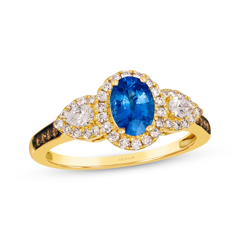 Main Image 1 of Le Vian Sapphire Ring 1/2 ct tw Diamonds 14K Honey Gold