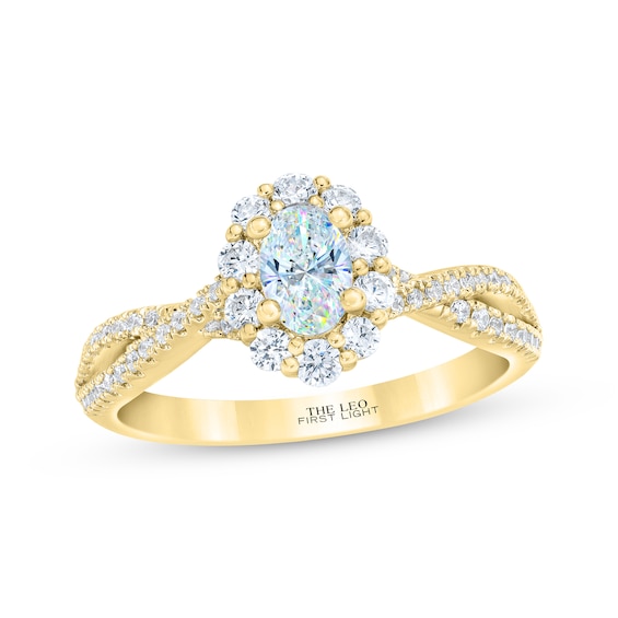 THE LEO First Light Diamond Oval-Cut Engagement Ring 1 ct tw 14K Yellow Gold