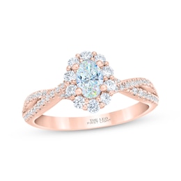 THE LEO First Light Diamond Oval-Cut Engagement Ring 1 ct tw 14K Rose Gold