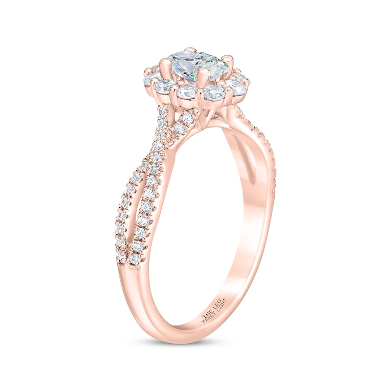 THE LEO First Light Diamond Oval-Cut Engagement Ring 1 ct tw 14K Rose Gold