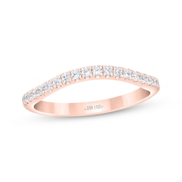 THE LEO First Light Diamond Curved Wedding Band 1/4 ct tw 14K Rose Gold