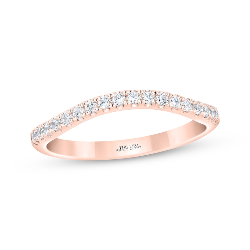 Main Image 1 of THE LEO First Light Diamond Curved Wedding Band 1/4 ct tw 14K Rose Gold