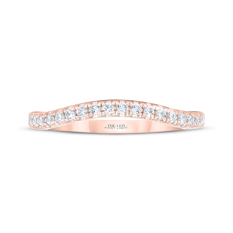 Main Image 3 of THE LEO First Light Diamond Curved Wedding Band 1/4 ct tw 14K Rose Gold