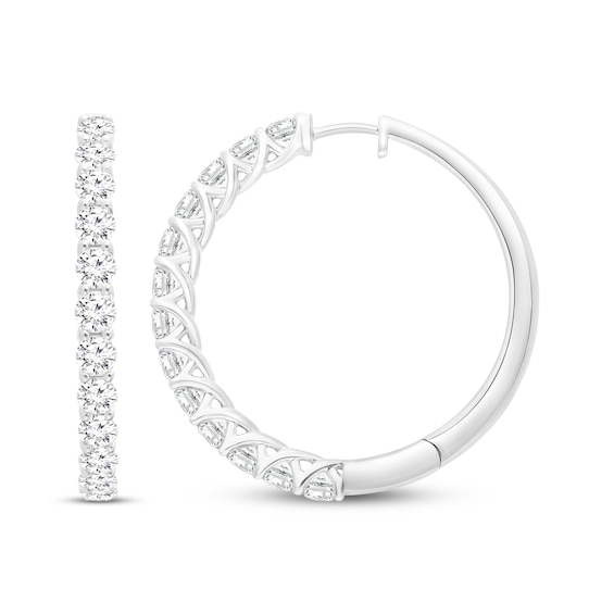 Lab-Created Diamonds by KAY Hoop Earrings 5 ct tw 10K White Gold 37mm