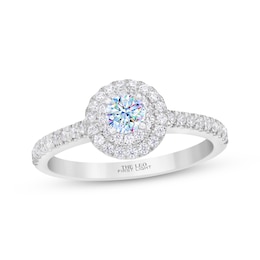 THE LEO First Light Diamond Round-Cut Engagement Ring 1/2 ct tw 14K White Gold