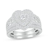 Thumbnail Image 0 of Multi-Diamond Heart-Shaped Bridal Set 1 ct tw 10K White Gold
