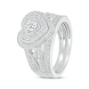 Thumbnail Image 1 of Multi-Diamond Heart-Shaped Bridal Set 1 ct tw 10K White Gold