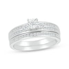 Thumbnail Image 1 of Round-Cut Diamond Three-Stone Bridal Set 1/5 ct tw 10K White Gold