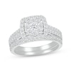 Thumbnail Image 1 of Multi-Diamond Cushion Frame Bridal Set 1 ct tw 10K White Gold