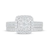 Thumbnail Image 4 of Multi-Diamond Cushion Frame Bridal Set 1 ct tw 10K White Gold