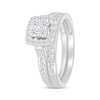 Thumbnail Image 2 of Multi-Diamond Cushion Frame Bridal Set 1/2 ct tw 10K White Gold