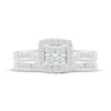 Thumbnail Image 4 of Multi-Diamond Cushion Frame Bridal Set 1/2 ct tw 10K White Gold