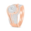 Thumbnail Image 2 of Round-Cut Diamond Halo Bypass Bridal Set 5/8 ct tw 10K Rose Gold