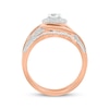 Thumbnail Image 3 of Round-Cut Diamond Halo Bypass Bridal Set 5/8 ct tw 10K Rose Gold