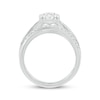 Thumbnail Image 3 of Multi-Diamond Oval-Shaped Crossover Bridal Set 1 ct tw Round-Cut 10K White Gold