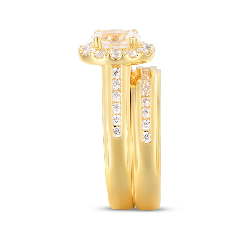 Oval-Cut Diamond Halo Bridal Set 1-1/2 ct tw 14K Yellow Gold