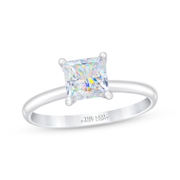 THE LEO First Light Diamond Princess-Cut Solitaire Engagement Ring 1-1/2 ct tw 14K White Gold