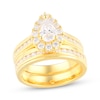 Thumbnail Image 1 of Pear-Shaped Diamond Halo Bridal Set 1-1/2 ct tw 14K Yellow Gold