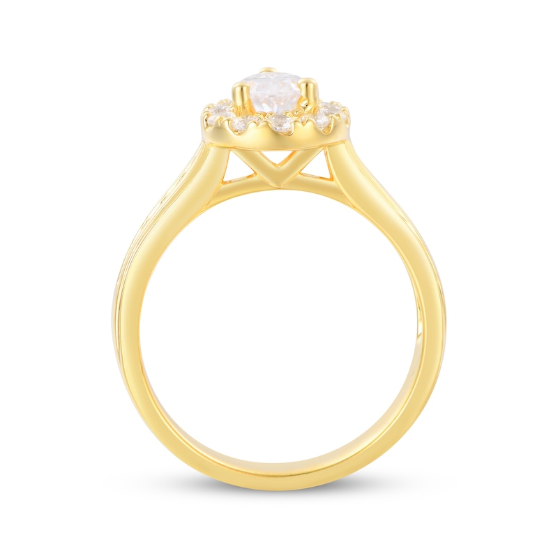 Main Image 3 of Pear-Shaped Diamond Halo Bridal Set 1-1/2 ct tw 14K Yellow Gold