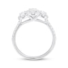 Thumbnail Image 2 of Oval-Cut Diamond Three-Stone Halo Engagement Ring 1 ct tw 14K White Gold