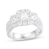 Thumbnail Image 0 of Emerald-Cut Diamond Three-Stone Wide Shank Engagement Ring 2 ct tw 14K White Gold