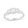 Thumbnail Image 1 of Emerald-Cut Diamond Three-Stone Engagement Ring 3/4 ct tw 14K White Gold