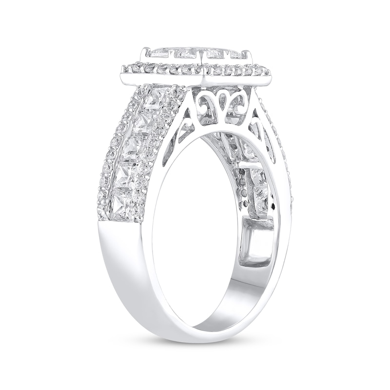 Main Image 2 of Princess-Cut Quad Diamond Engagement Ring 2-1/3 ct tw 14K White Gold