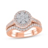 Thumbnail Image 1 of Multi-Diamond Center Bridal Set 1/2 ct tw 14K Rose Gold