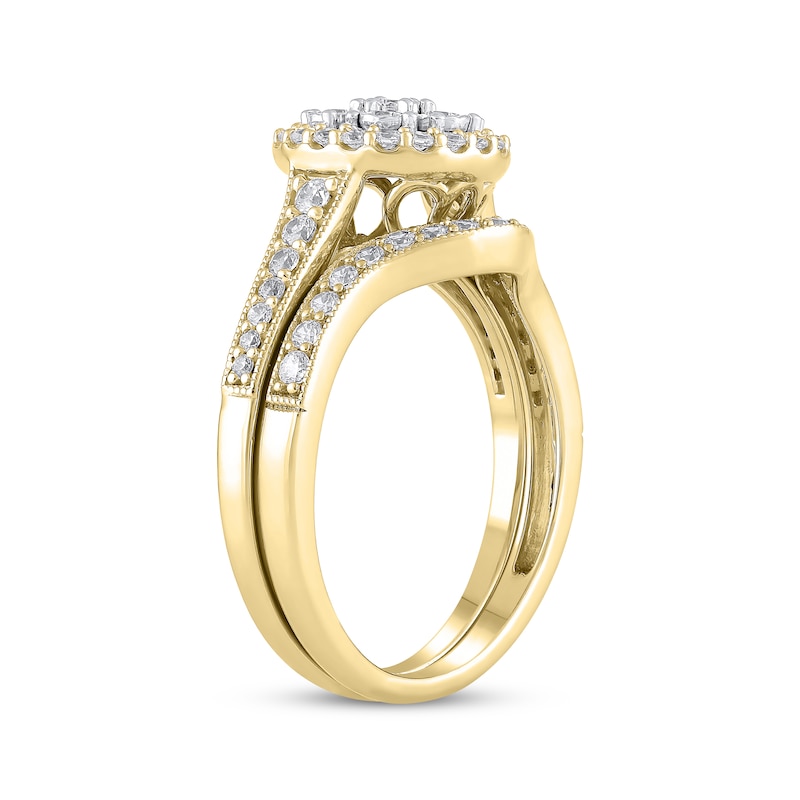 Main Image 2 of Multi-Diamond Center Bridal Set 1/2 ct tw 14K Yellow Gold