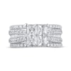 Thumbnail Image 3 of Princess-Cut Quad Diamond Three-Piece Bridal Set 2-3/4 ct tw 14K White Gold