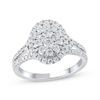 Thumbnail Image 1 of Multi-Diamond Center Oval Frame Engagement Ring 1-1/3 ct tw 14K White Gold