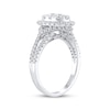 Thumbnail Image 2 of Multi-Diamond Center Oval Frame Engagement Ring 1-1/3 ct tw 14K White Gold