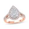 Thumbnail Image 1 of Multi-Diamond Center Pear Frame Engagement Ring 1-1/5 ct tw 14K Rose Gold