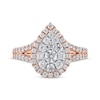 Thumbnail Image 3 of Multi-Diamond Center Pear Frame Engagement Ring 1-1/5 ct tw 14K Rose Gold