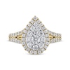 Thumbnail Image 2 of Multi-Diamond Center Pear Frame Engagement Ring 1-1/5 ct tw 14K Yellow Gold