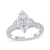 Thumbnail Image 1 of Multi-Diamond Center Marquise-Shaped Engagement Ring 1-1/4 ct tw 14K White Gold