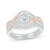 Thumbnail Image 0 of Round-Cut Diamond Bypass Bridal Set 1/2 ct tw 10K Rose Gold