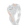 Thumbnail Image 1 of Round-Cut Diamond Bypass Bridal Set 1/2 ct tw 10K Rose Gold