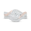 Thumbnail Image 3 of Round-Cut Diamond Bypass Bridal Set 1/2 ct tw 10K Rose Gold