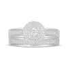 Thumbnail Image 3 of Round-Cut Diamond Double Halo Bridal Set 1/4 ct tw 10K White Gold