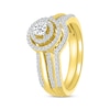 Thumbnail Image 2 of Round-Cut Diamond Double Halo Bridal Set 1/2 ct tw 10K Yellow Gold