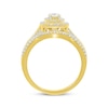 Thumbnail Image 3 of Round-Cut Diamond Double Halo Bridal Set 1/2 ct tw 10K Yellow Gold