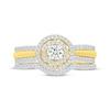 Thumbnail Image 4 of Round-Cut Diamond Double Halo Bridal Set 1/2 ct tw 10K Yellow Gold