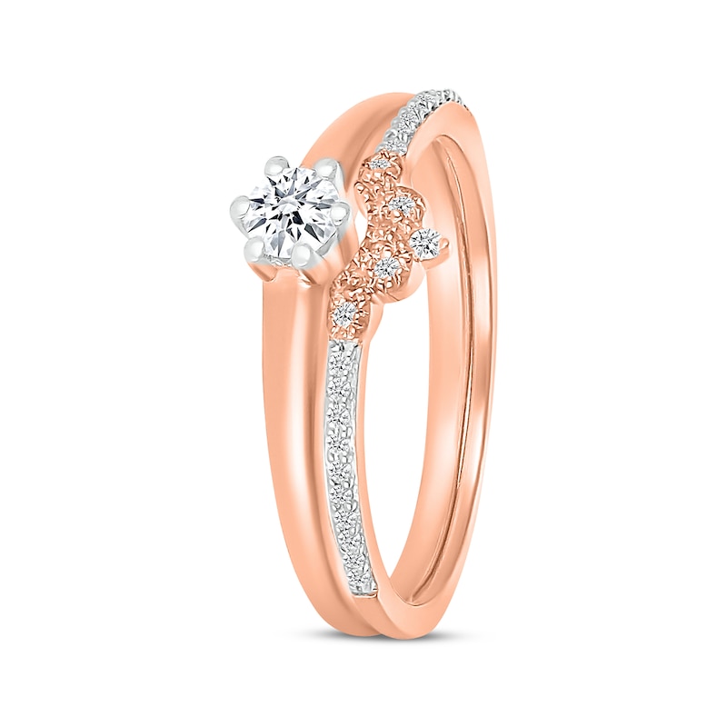 Main Image 2 of Round-Cut Diamond Bridal Set 1/4 ct tw 10K Rose Gold