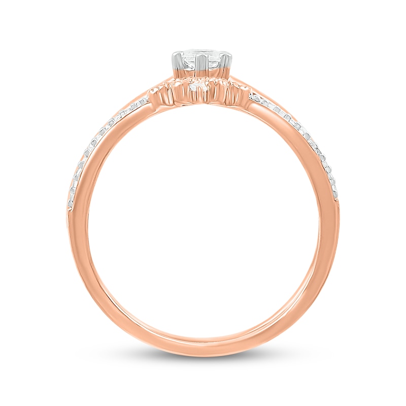 Main Image 3 of Round-Cut Diamond Bridal Set 1/4 ct tw 10K Rose Gold