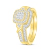 Thumbnail Image 2 of Multi-Diamond Cushion Halo Frame Bridal Set 1/3 ct tw Round-Cut 10K Yellow Gold