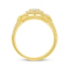 Thumbnail Image 3 of Multi-Diamond Cushion Halo Frame Bridal Set 1/3 ct tw Round-Cut 10K Yellow Gold